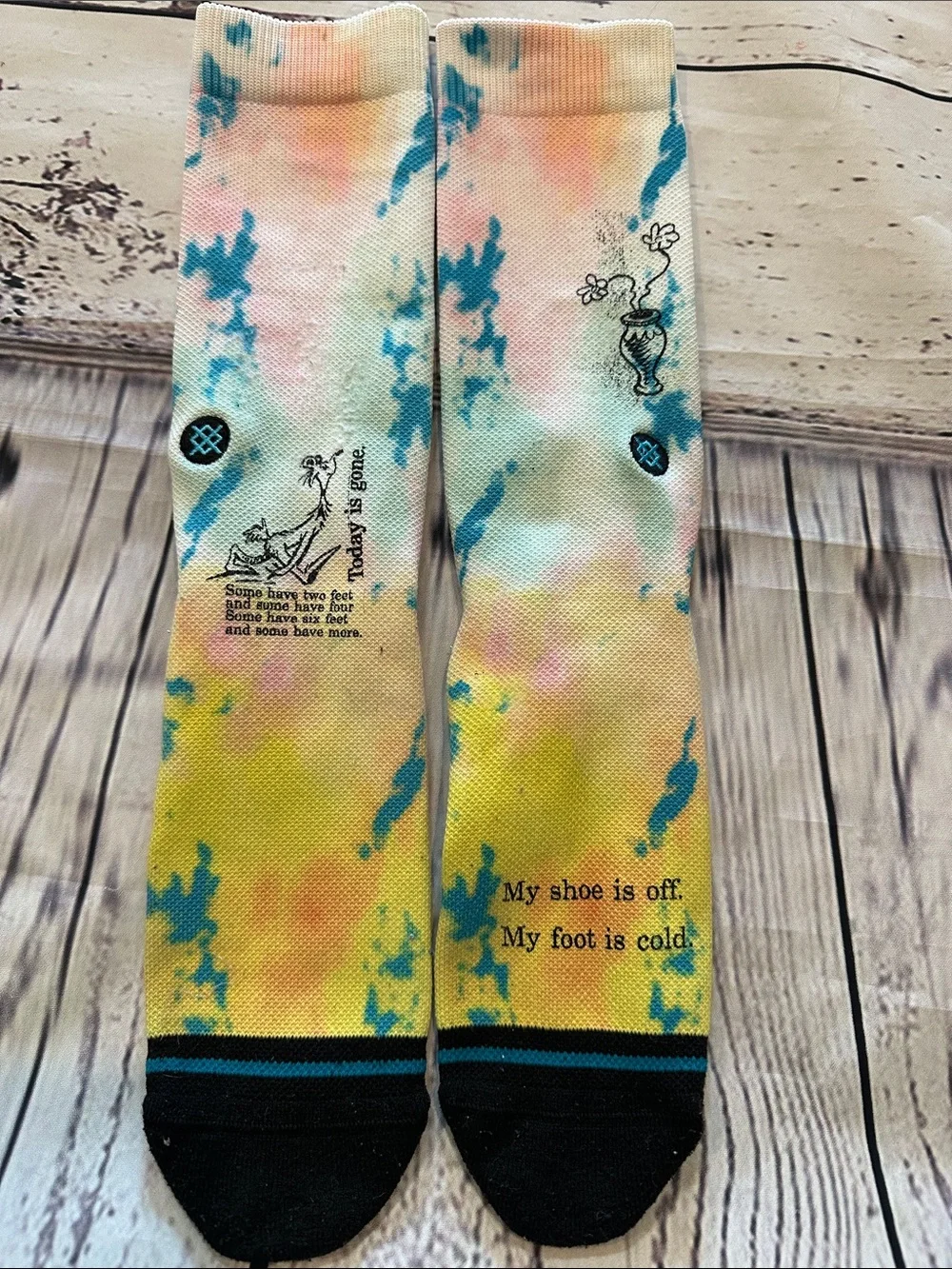 Stance Men's Multicolor Crew Socks - Tie-Dye Yellow, Pink & Paisley